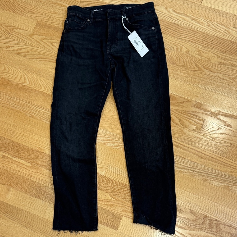 Women’s NWT AG black jeans ex boyfriend slouchy slim size 25